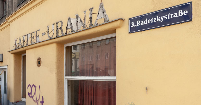 Ehemaliges Kaffee Urania in der Radetzkystraße; Foto: MVÖ